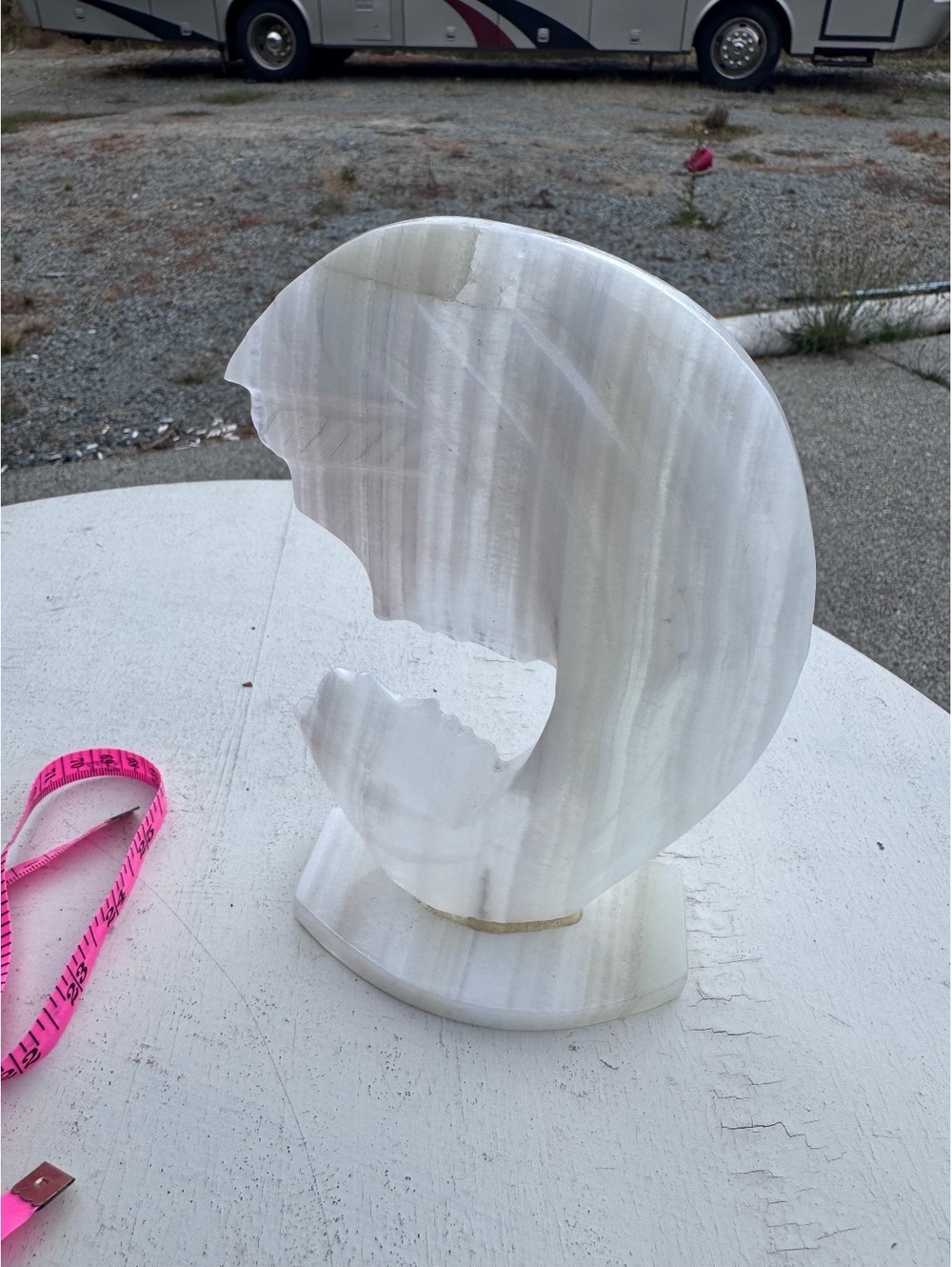 Vintage Alabaster Onyx Mother Child Sculpture Abstract Madonna 8” Stone